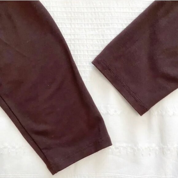 EILEEN FISHER BROWN LONG SLEEVE V-NECK VISCOSE BLEND STRETCH JERSEY MAXI DRESS - Picture 8 of 9